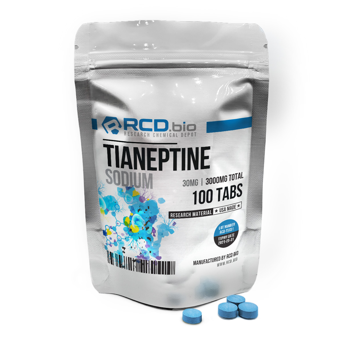 Tianeptine Sodium Tablets for Sale | Fast Shipping | RCDbio